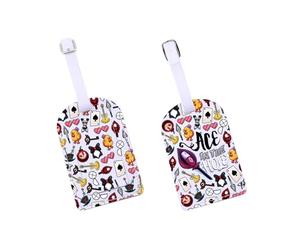 Etiqueta de equipaje de película de demonio de radio con diseño de animación oscura para amantes de los personajes, etiqueta de información, personaje de anime de demonio, regalo para fanáticos