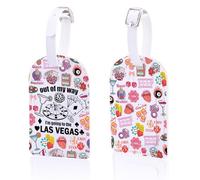 Etiqueta de equipaje de viaje con texto en inglés "Out of My Way I'm Going to The Las Vegas", regalo para mejores amigos, regalo de viaje para amantes de los juegos de azar (Las Vegas)