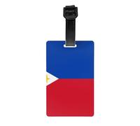 Etiqueta de equipaje duradera con estampado de bandera de Filipinas de PVC con pulsera desmontable para una fácil identificación y uso multifuncional