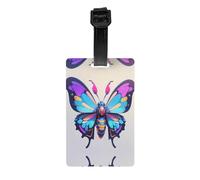 Etiqueta de equipaje extraíble Cyber Butterfly de 3.3 x 2.1 pulgadas para maletines, mochilas infantiles, bolsas de deporte y bolsas de golf