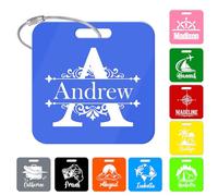 Etiqueta de Equipaje Personalizada, Etiqueta de Nombre AcríLica Personalizada, Adecuada Para Maleta, Mochila, Maleta, Bolsa de Viaje, con Anillo de Acero Inoxidable, Regalo de Viaje Para éL/Ella