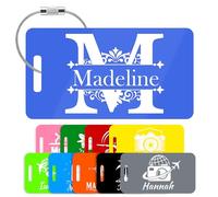 Etiqueta de Equipaje Personalizada, Etiqueta de Nombre AcríLica Personalizada, Adecuada Para Maleta, Mochila, Maleta, Bolsa de Viaje, con Anillo de Acero Inoxidable, Regalo de Viaje Para éL/Ella