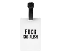 Etiqueta de identificación de equipaje "A la mierda el socialismo", tarjeta de pertenencias personales, etiqueta de identificación con nombre, etiqueta de bolsa de viaje