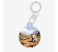 Etiqueta de identificación para mascotas, diseño de gato con texto en inglés "The Cute cat in the Sunflower Field", etiquetas personalizadas a la moda, redondas, muchos colores, material acrílico