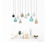 Etiqueta de la pared de navidad | Wall Art Garland Christmas Balls - Decoración de pared Fiestas de Navidad para sala de estar Cocina y dormitorio | 40x40 CM