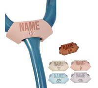 Etiqueta de nombre de estetoscopio personalizada, Accesorio de identificación de cuero grabado para médicos enfermeras veterinarios asistentes médicos, Regalos de la Semana de la Enfermería, Rosa