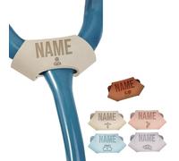Etiqueta de nombre de estetoscopio personalizada, Accesorio de identificación de cuero grabado para médicos enfermeras veterinarios asistentes médicos, Regalos de la Semana de la Enfermería, Beige