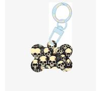 Etiqueta de perro con estampado de esqueleto de calavera en forma de hueso de doble cara, etiquetas de identificación de perro con forma de hueso, etiquetas de nombre de mascota