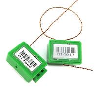 Etiqueta de plástico desechable, 100 piezas de sello seguridad plástico numerado for medidor agua, etiqueta segura antimanipulación, for gas, bridas autoblocantes con alambre cobre(Green)