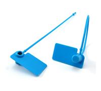 Etiqueta de plástico desechable, 100 sellos de seguridad, etiquetas, bridas a prueba manipulaciones, numerados seguros antimanipulación(Blue)