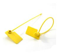 Etiqueta de plástico desechable, 100 sellos de seguridad, etiquetas, bridas a prueba manipulaciones, numerados seguros antimanipulación(Yellow)