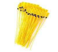 Etiqueta de sello de plástico, 100 piezas, paquete amarillo, camión de transporte, sello de seguridad de plástico, etiqueta de 40 cm, bridas para cables con número