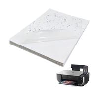 Etiqueta de Vinilo Imprimible, Papel Adhesivo para Imprimir, 15 Hojas Impresoras Pegatina, para Impresora de Inyección de Tinta o Láser, Translúcido, A4