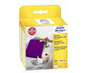 Etiqueta despegable Avery en rollo de 19 x 51 mm, 500 unidades.