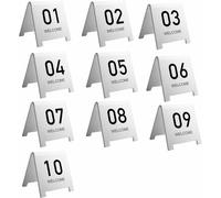 Etiqueta digital acrílica para placas de matrícula 10 placas acrílicas for números de mesa tienda campaña, multicolor, 1-100(White,1~10)