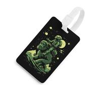 Etiqueta divertida de aliens and Bigfoot para maleta de viaje con identificación de nombre de privacidad para bolsa de equipaje y mochila