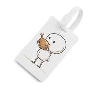 Etiqueta divertida para equipaje con texto en inglés "Who Loves Leg of Chicken - Etiqueta de maleta de viaje con identificación de privacidad para bolsa de equipaje y mochila, Estilo blanco, Talla