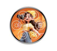 Etiqueta electrónica de nombre, insignia de visualización portátil, pantalla de botón de fotos inteligente, visor de imágenes de control táctil recargable, pantalla personalizada portátil para eventos