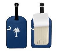 Etiqueta elegante con estampado de la bandera de Carolina del Sur, etiqueta de equipaje de 4.3 x 2.76 pulgadas para maletas, bolsas de viaje