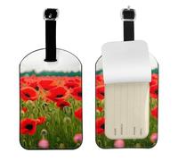 Etiqueta elegante con estampado de pétalos vívidos de flores de amapola, etiqueta de equipaje de 4.3 x 2.76 pulgadas para maletas, bolsas de viaje