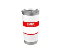 Etiqueta en blanco, Hello My Name is Name Vaso térmico de acero inoxidable de doble pared