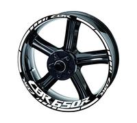 Etiqueta Engomada Borde Rueda CBR650R Pegatina Reflectante Delantera Y Trasera Para Motocicleta Calcomanías Para Llanta Rueda Para CBR 650 CBR650R 2019 2020 2021(Blanco)