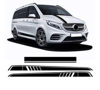 Etiqueta engomada de la Falda de la Raya Lateral de la Puerta de 3 Piezas calcomanía del capó del Coche, para Mercedes Benz Clase V W447 Vito Viano 2014-presente AMG, Pegatinas de Falda Lateral