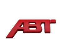 Etiqueta engomada de la Insignia de la Parrilla Delantera del Coche de la Letra del Logotipo de ABT del Metal 3D(Sticker Red,81mm x32mm)