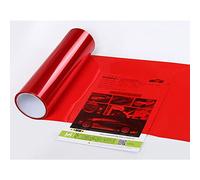 Etiqueta engomada de la luz del automóvil, autoadhesiva Etiqueta engomada del tinte de los faros delanteros de la luz antiniebla del humo del automóvil - Hoja de película de vinilo roja 30x60cm