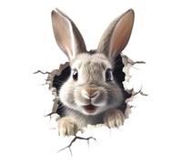 Etiqueta engomada de la pared del conejito - Arte decorativo lindo del vinilo, arte de la pared de la habitación de los niños | Pegatina de conejito juguetón, ideal para guardería, dormitorio, sala de