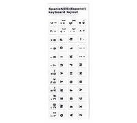 Etiqueta engomada de Repuesto para Teclado de Color Blanco, respetuosa con el Medio Ambiente, respetuosa con la Piel, a Prueba de Polvo, para el hogar, Viajes y la Oficina para (Blanco español)