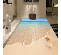 Etiqueta engomada del piso 3D personalizada playa agua de mar sala de estar dormitorio baño piso mural autoadhesivo vinilo papel tapiz papel de parede-250 * 175cm