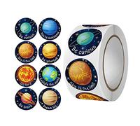 Etiqueta engomada del sistema solar Planeta Redondo Diseño Etiqueta para Regalos Promocionales Herramientas educativas Enseñanza Pequeña Empresa Embalaje de Postre 500 X