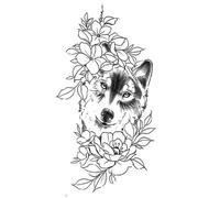 Etiqueta engomada del tatuaje a prueba de agua Dragón Águila Cráneo Rosa Tatuajes falsos Arte corporal Tatuaje del brazo Mujeres Hombre Tótem (210 * 114 mm)(008)