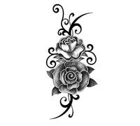 Etiqueta engomada del tatuaje a prueba de agua Dragón Águila Cráneo Rosa Tatuajes falsos Arte corporal Tatuaje del brazo Mujeres Hombre Tótem (210 * 114 mm)(005)