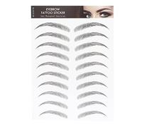 Etiqueta engomada del tatuaje de la ceja 6D Profesional Impermeable Etiqueta de transferencia de cejas Herramienta de maquillaje de cejas para mujeres y niñas (Negro)(NEGRO-09)