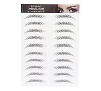Etiqueta engomada del tatuaje de la ceja 6D Profesional Impermeable Etiqueta de transferencia de cejas Herramienta de maquillaje de cejas para mujeres y niñas (Negro)(NEGRO-06)