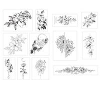 Etiqueta Engomada Del Tatuaje De La Flor Herbaria Tatuaje Duradero Impermeable Simulación Grande Del Papel Del Modelo