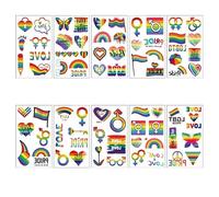 Etiqueta Engomada Del Tatuaje Del Arco Iris Amor Corazón Día Del Arco Iris Etiqueta Engomada Del Tatuaje Temporal
