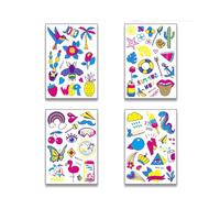 Etiqueta engomada del tatuaje impermeable del patrón kayong de verano for niños, vacaciones junto al mar(4 pcs j)