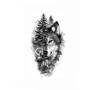 Etiqueta engomada del tatuaje impermeable Tigre, Dragón, Flor, Manga del brazo del cuerpo Hombre Mujer Etiqueta engomada del tatuaje Tigre Gato grande Elemento animal Arte corporal falso impermeable f