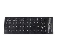 Etiqueta engomada del teclado español, etiqueta engomada del teclado español Fondo negro impermeable para computadora portátil de escritorio de 10 a 17 pulgadas