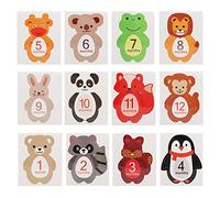 Etiqueta Engomada Mensual del bebé, Pegatinas Lindas de la Imagen de la Historieta 12pcs Etiqueta Engomada del bebé Recién Nacido para los Accesorios de la Foto de los Recuerdos
