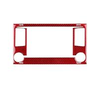Etiqueta Fibra Carbono Suave Real LHD RHD Embellecedor Pantalla Control Central Coche Para Seat Para Leon 2013 2014 2015 2016 2017 2018 2019 2020 Interior Coche Cubierta Panel(Screen Red)