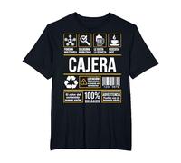Etiqueta Friki Profesión Trabajo Cajera Regalo Humor Camiseta, Hombre Tallas Grandes, Negro, 5X Alto