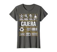 Etiqueta Friki Profesión Trabajo Cajera Regalo Humor Camiseta, Mujer, Asfalto, XS