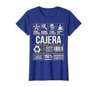 Etiqueta Friki Profesión Trabajo Cajera Regalo Humor Camiseta, Mujer, Azul Real, XL