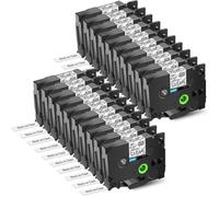 Etiqueta laminada 20PK Negro sobre Transparente TZe estándar 6mm 9mm 12mm 18mm 24mm Cinta Compatible con Impresora TZ TZe 131