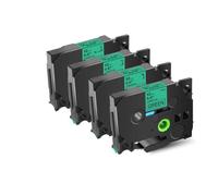 Etiqueta laminada TZe731 de 12mm para cinta negra sobre verde, cinta TZ741 721, Compatible con modelos de impresoras de etiquetas D210 550 E200(4PK)