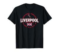 Etiqueta Liverpool con coordenadas geográficas y Union Jack Camiseta